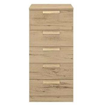 Chifonier de madera marrón 5 cajones 105 cm - Fabricación francesa