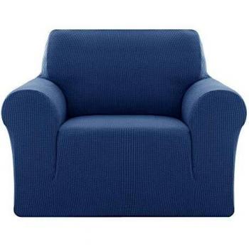 Deconovo Funda para Sofá Cubre de Sillón 1 Plaza Protector Elástica 84 x 90 x 91 cm Azul