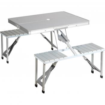 Mesa de picnic Campart Travel TA-0820 – Sistema de seguridad de plegado – Aluminio