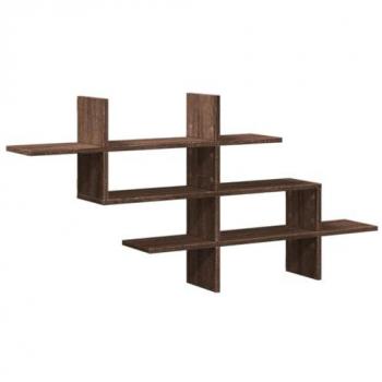 Estante de Pared de Madera Ingeniería Marrón Roble 124,5x18x60,5 cm
