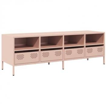Mueble para TV de acero laminado en frío rosa 135x39x43,5 cm