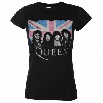 Queen Women's T-Shirt - Packaged Union Jack - Black - ROCK OFF XL