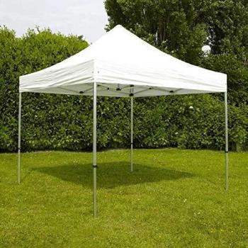Toldo Plegable de Aluminio 4x4m Blanco - Estructura Resistente y Portátil