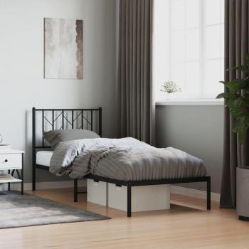 Cabecero de cama con estructura metálica negra 80x200 cm Vidaxl