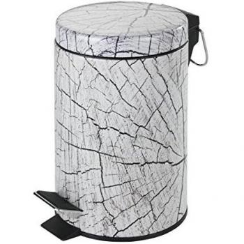 Wenko 21390100 Cubo con Pedal Wood, 3 L, Metal, 17 x 25 x 17 cm, Multicolor