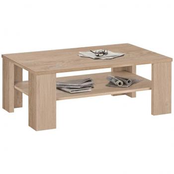 Mesa de centro FMD con estante color roble marrón