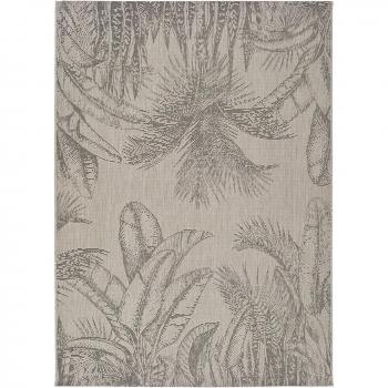 Alfombra Tokio Universal XXI - Alfombra de Interior y Exterior Estilo Geométrico en Plata, disponible en tamaños 80x150 cm, 135x190 cm y 160x230 cm