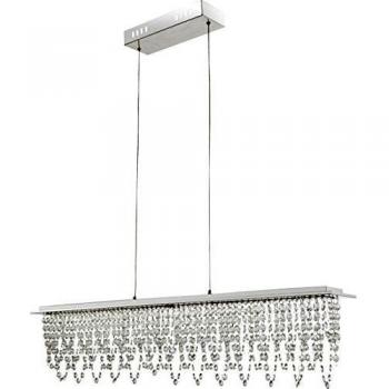 Lámpara Colgante LED Scala 24W, 1700lm, Regulable en Altura, Dimmer y Control Remoto, Cristal y Cromo