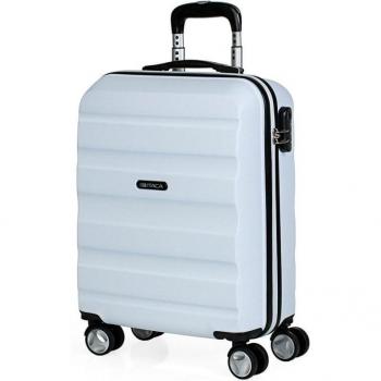 Itaca Trolley ABS Pequeño 55x40x20cm 4 Ruedas Candado Combinación Color Blanco Modelo T71650