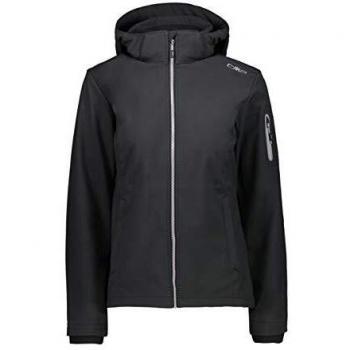 CMP Women's Waterproof Softshell Jacket with Zip Hood - Black, Size 48/3XL