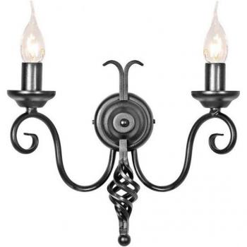Aplique de pared Harlech negro 2 bombillas con pantalla interior - Elstead