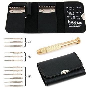 DURAGADGET Set De Destornilladores De Precisión En Miniatura - En Un Elegante Estuche De Cuero Sintético - De Bolsillo