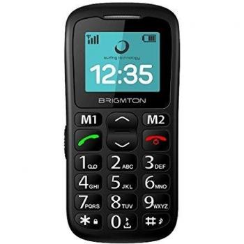 Teléfono Móvil Brigmton BTM-11 con Bluetooth y Función SOS para Personas Mayores, 1.7 Pulgadas, Negro