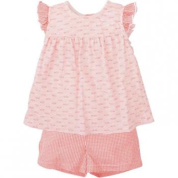 Pijama de bebé niña corto con estampado pececitos