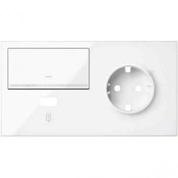 Kit frontal Simon 100 - 2 elementos base + cargador USB + interruptor regulable blanco brillante