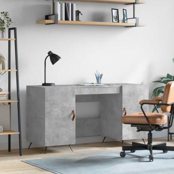 Escritorio de madera multicapa gris hormigón 140x50x75 cm