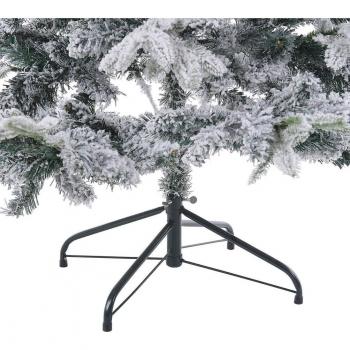 Árbol de Navidad Artificial Blanco Innevado 210 cm con Ramas Bisagras y Base de Metal Tomichi