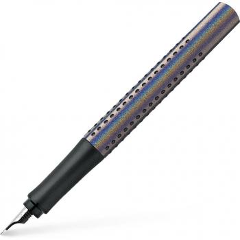 Pluma Estilográfica Grip Edition F Glam Silver Faber-Castell