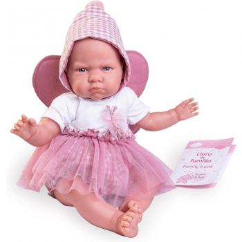 Muñeca Mi Primer Reborn Berta con Alitas de Mariposa y Libro de Familia 52 cm - Antonio Juan 81384