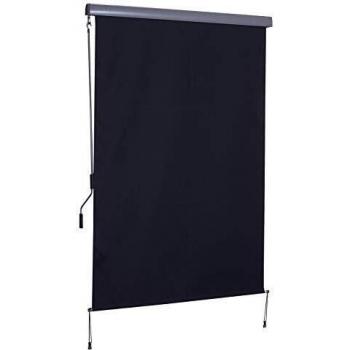 Outsunny Toldo Vertical Enrollable con Manivela Protección UV para Interior y Exterior Balcón Porche Terraza 140x250 cm Gris