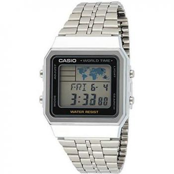 Casio Unisex Digital Watch with Stainless Steel Bracelet A500WA-1D