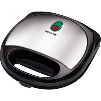 Tostadora Sencor SSM 4300SS - 700W, Acero Inoxidable, Placas Anti-adherentes, Capacidad para 4 Sandwiches Triangulares