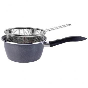 Magefesa - Cazo con Cestillo Gransasso 16cm - Utensilio de Cocina Versátil y Duradero - Fácil Limpieza