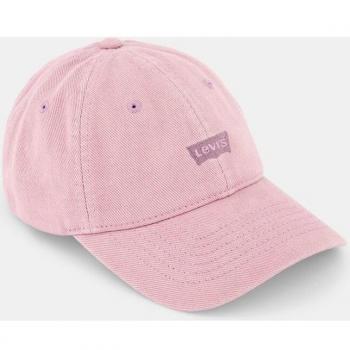 Gorra de algodón lila con logo Levi's
