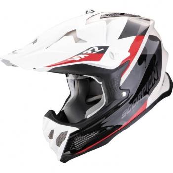 Casco de motocross Scorpion VX-22 Air Beta Sand-White, características: diseño ligero, ventilación avanzada, forro interior desmontable y lavable, sistema de cierre rápido, homologación de seguridad