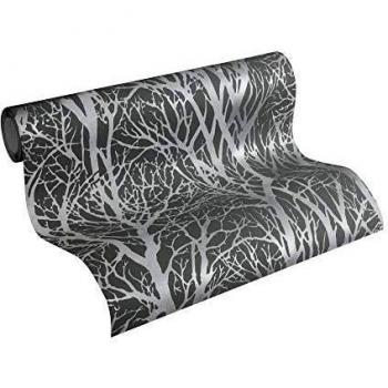 Tree Branches Wallpaper Dark Grey And Silver AS Creation 30094-3