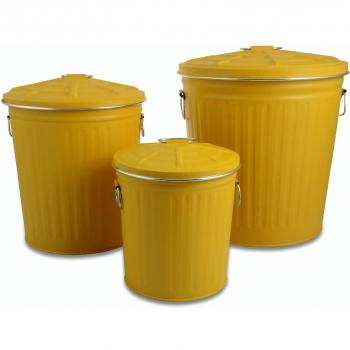 Villa D'Este Septiembre 3 cubos de basura, lata, Amarillo