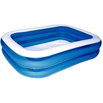 Bestway - Piscina hinchable azul rectangular deluxe, 211 x 132 x 46 cm