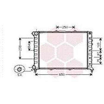 Radiador de Aluminio para Refrigeración del Motor VAN WEZEL 01002114