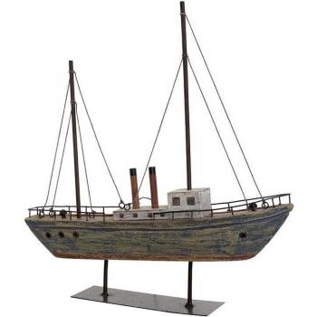Figura Decorativa DKD Home Decor 37,5 x 8,5 x 41 cm Acabado envejecido Multicolor Barco