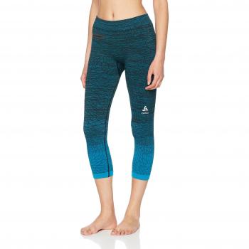 Odlo – Mallas 3/4 Maia Corsaire Fitness Mujer, Mujer, Collant 3/4 MAIA, Crystal Teal - Black, FR : L