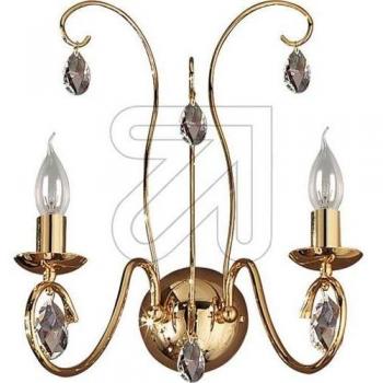 Aplique de pared Alessia 2 luces cristal dorado
