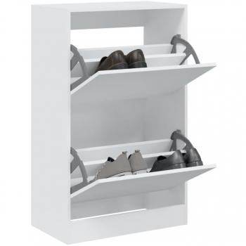 Zapatero blanco de madera multicapa 60x34x96,5 cm