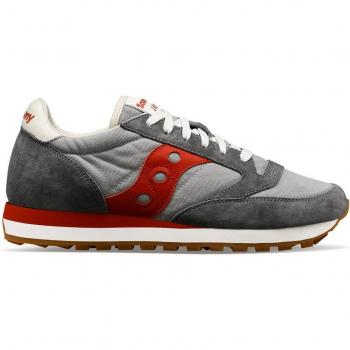 Saucony Jazz Original Unisex Casual Sneakers - Grey/Red, Size 12 US