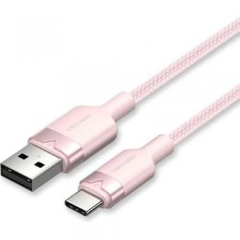 Cable USB 2.0 Tipo-C Macho a Macho Vention CTNPF - Hasta 60W, 480Mbps, 1m, Rosa