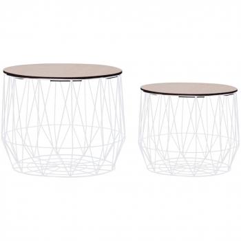 White Coffee Table Set of 2