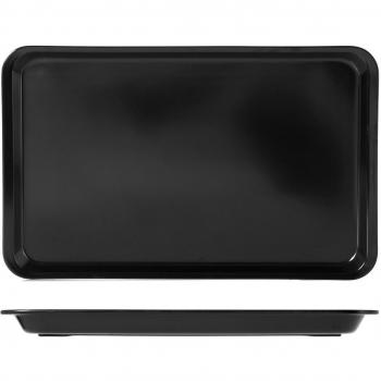 H&h vassoio con bordo in melamina 40x25x2nero tavola