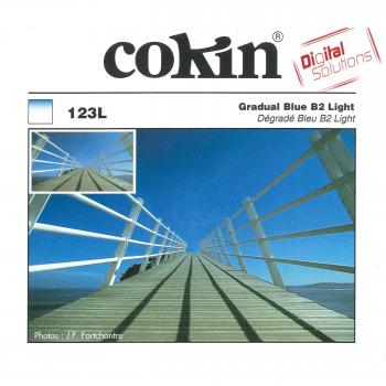 Cokin P123L 84mm Graduated Blue Filter - Hard Edge, 2/3-Stop ND Gradation