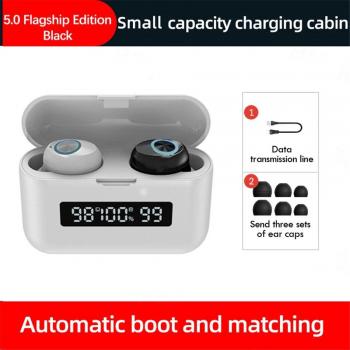 Auriculares TWS Bluetooth 5.0 Inalámbricos Deportivos Impermeables con Cargador de 2200mAh y Micrófono