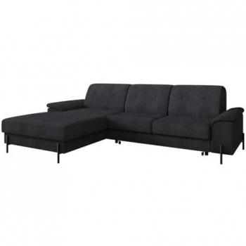 Sofá rinconero Comfivo 134 con función de descanso y caja de ropa de cama, 268x185x90cm