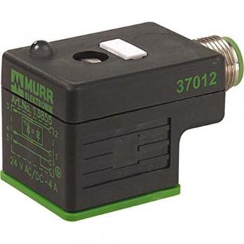 Adaptador M12 macho trasero a conector de válvula DIN 43650 A hembra 3P 24 V con circuito de protección Murrelektronik 7000-41421-0000000