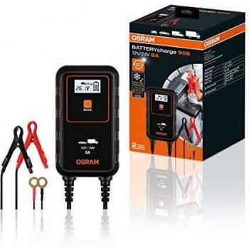 Cargador de batería Osram BATTERYcharge 908, carga de batería 12/24V, 8A