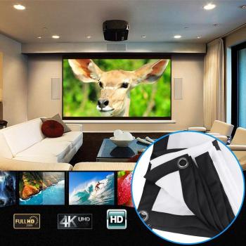 Pantalla de proyector 3D HD de poliéster montada en pared para cine en casa, disponible en 60/72/84/100/120 pulgadas