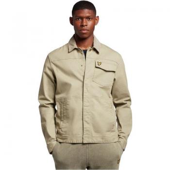 Camisa de Manga Larga Hombre Lyle & Scott Cord Collar Trucker Beige