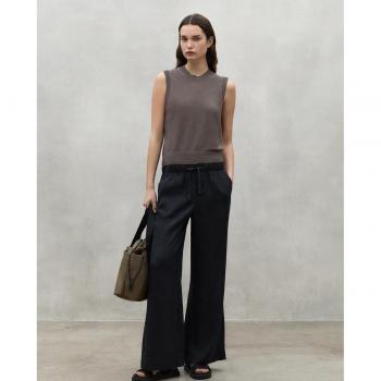 Jersey Melia gris ECOALF - Suéter sostenible de mujer con cuello de pico y tirantes