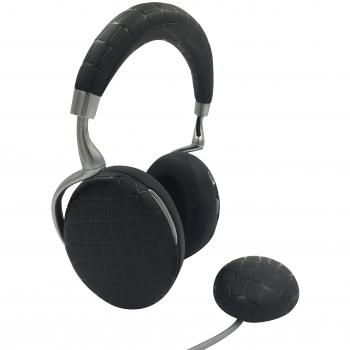 Zik 3 Parrot by Starck - Auriculares con cargador inalámbrico, cuero cocodrilo, negro